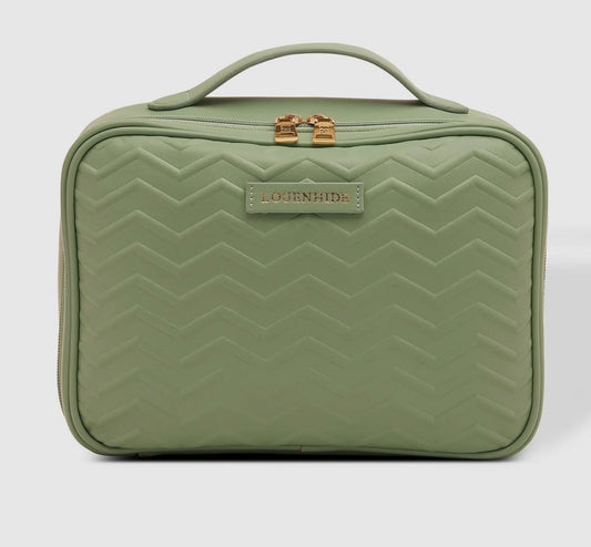 Maggie Rosie Chevron Cosmetic Bag Set Seafoam