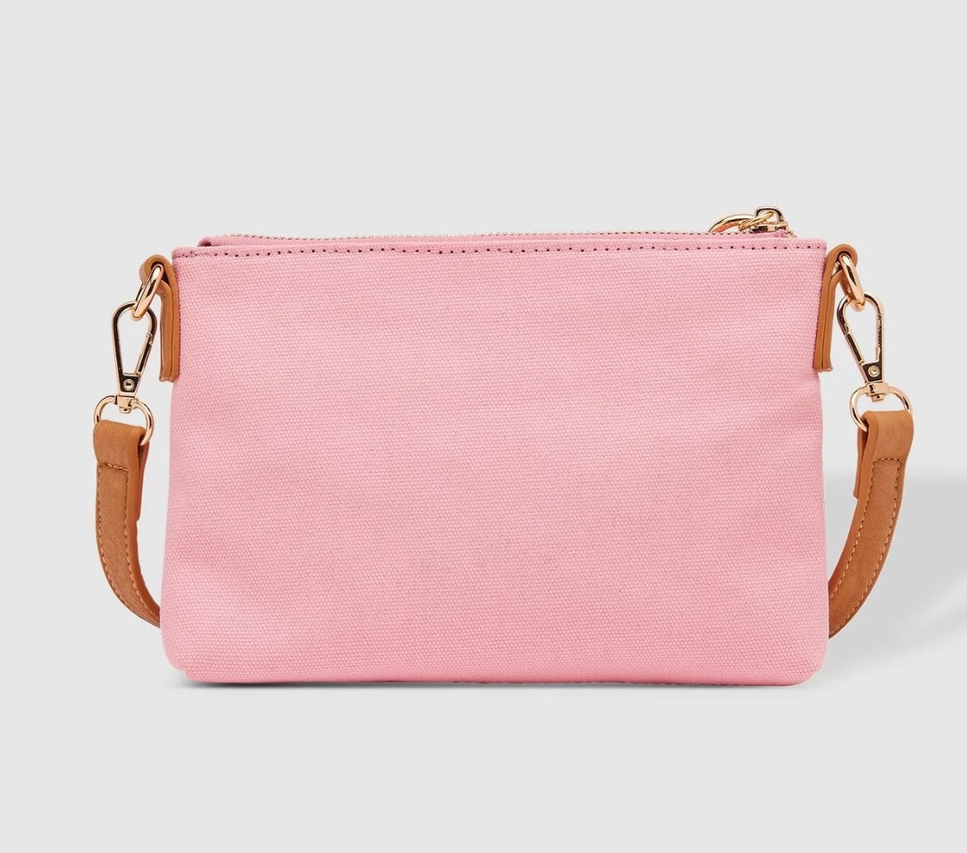 Baby Sophie Crossbody Bag - Pink Canvas/Camel