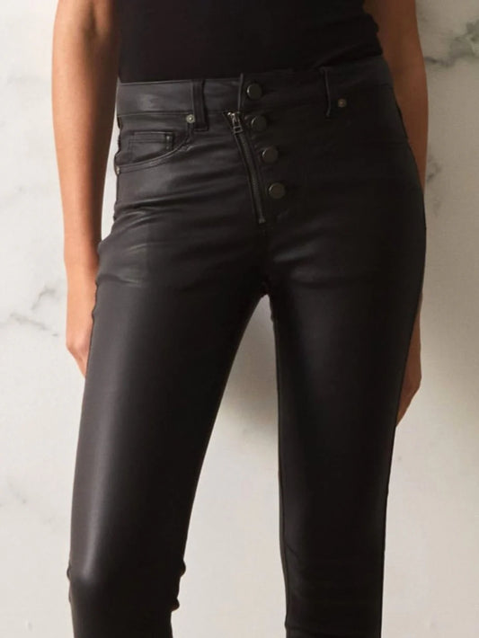 Louis Leather look jeans Black