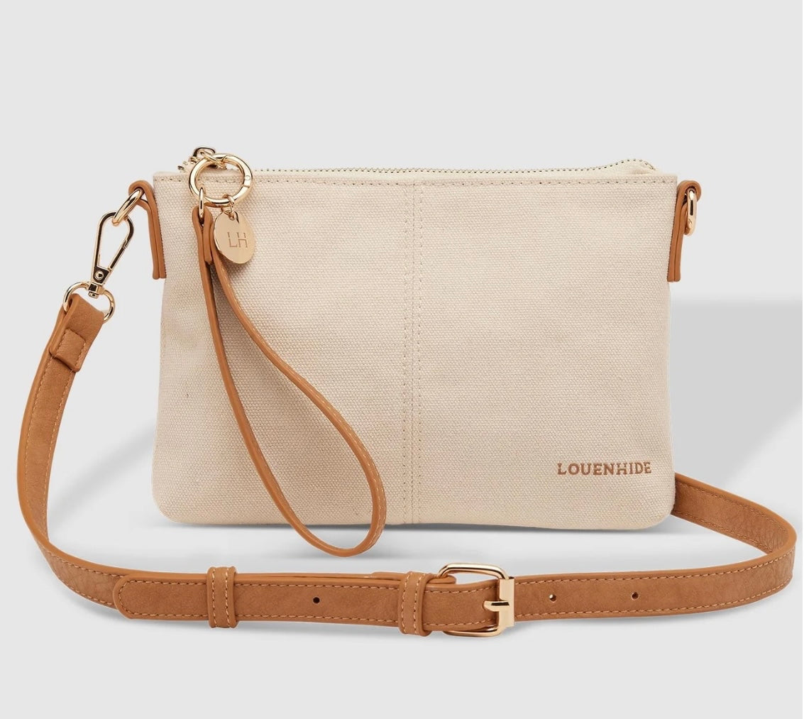 Baby Sophie Crossbody Bag - Cream Canvas/Camel