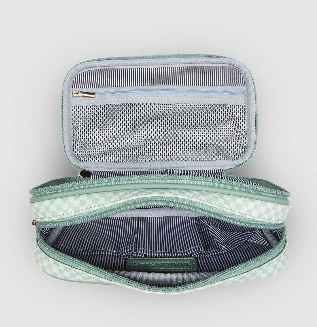Maggie Rosie Chevron Cosmetic Bag Set Seafoam