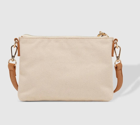 Baby Sophie Crossbody Bag - Cream Canvas/Camel