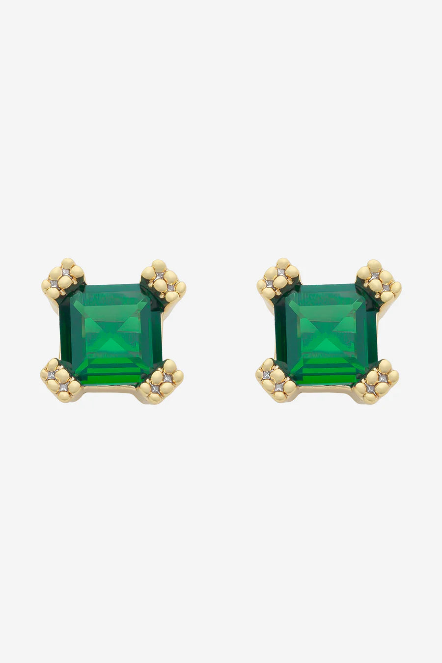 Julianna gold green stud