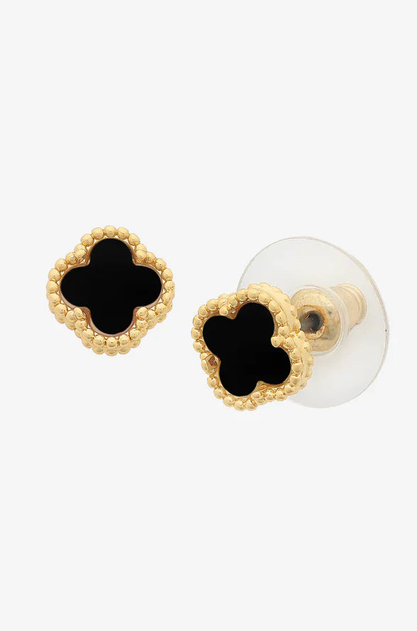 Reign gold jet earring