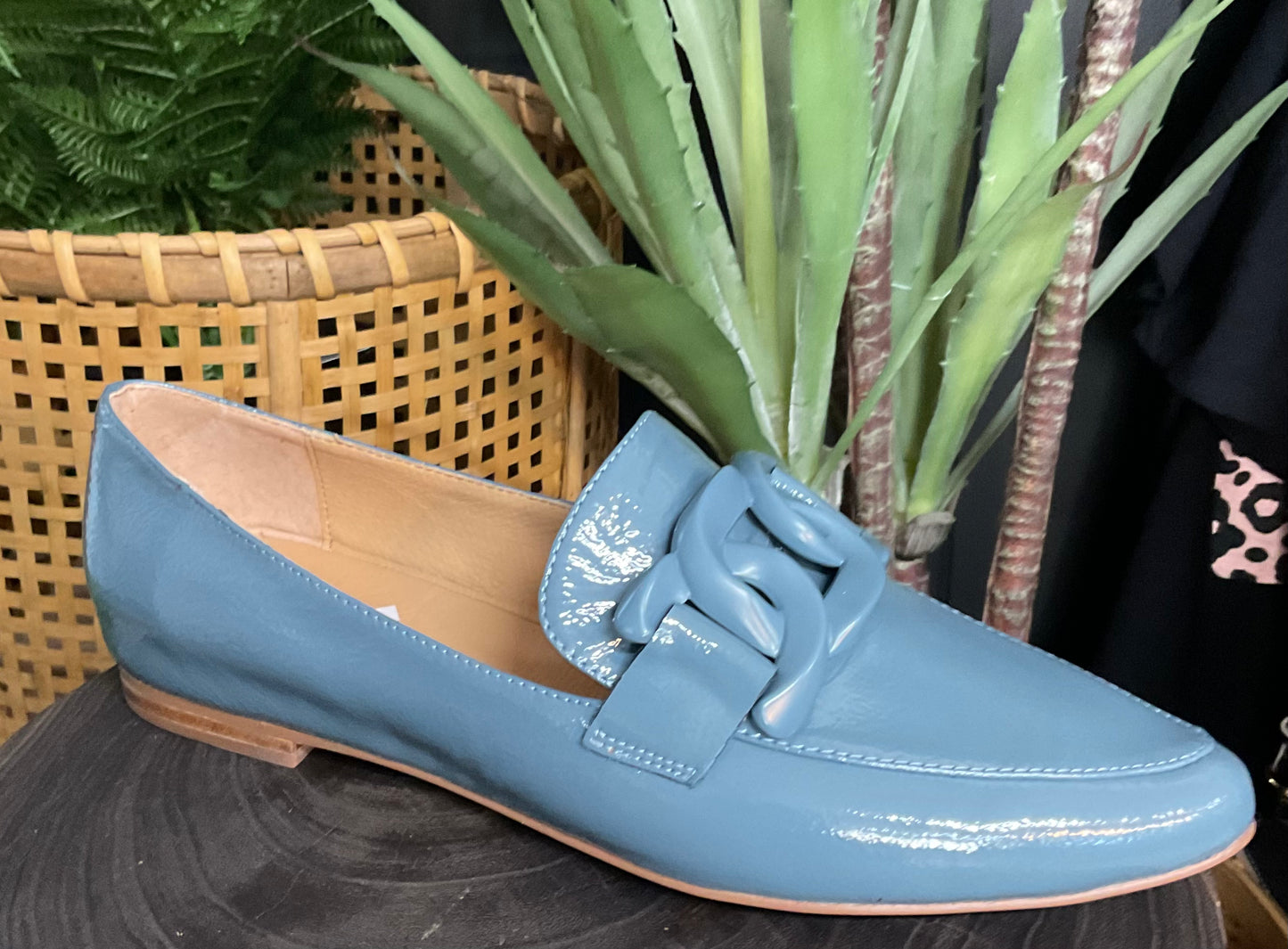 Socoros Dark Denim Patent Leather