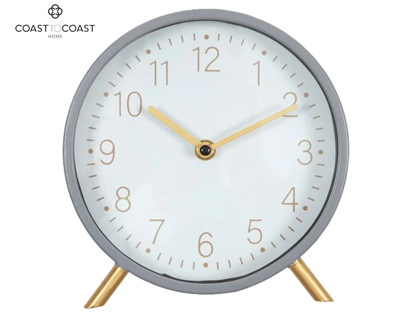 Alice Metal Desk Clock Grey