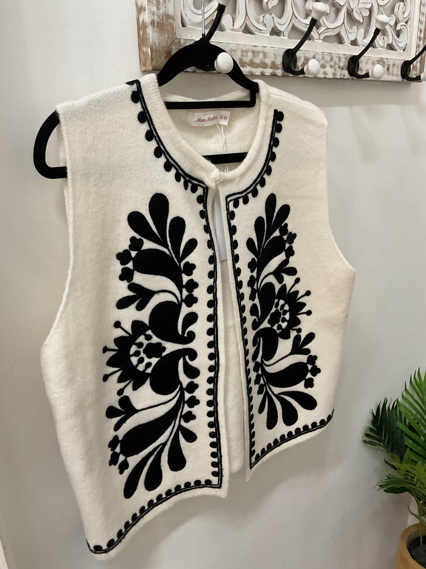 Beige Vest with Black Detail