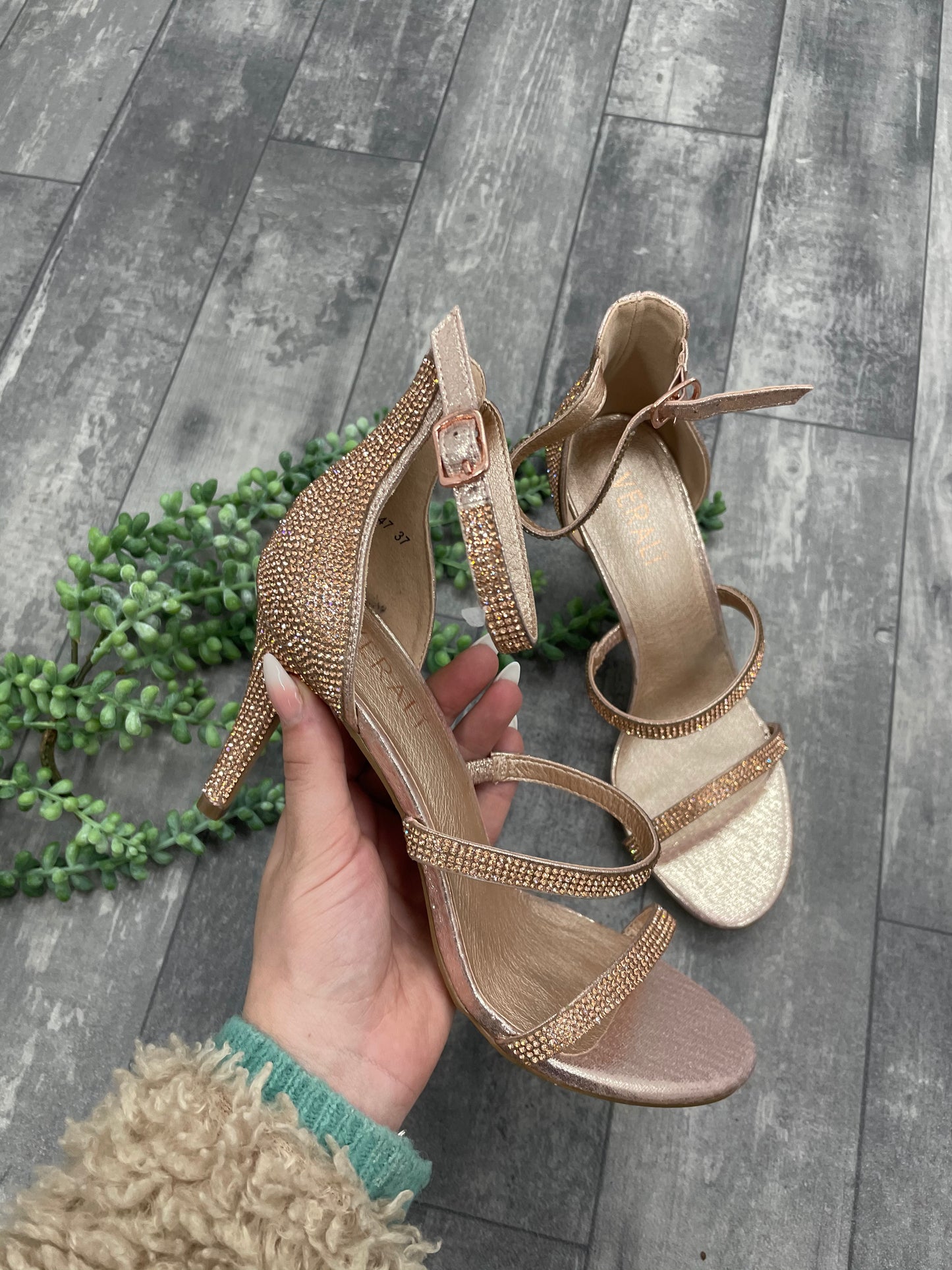 Mandy Rose Gold Heel - Emelda's Shoes