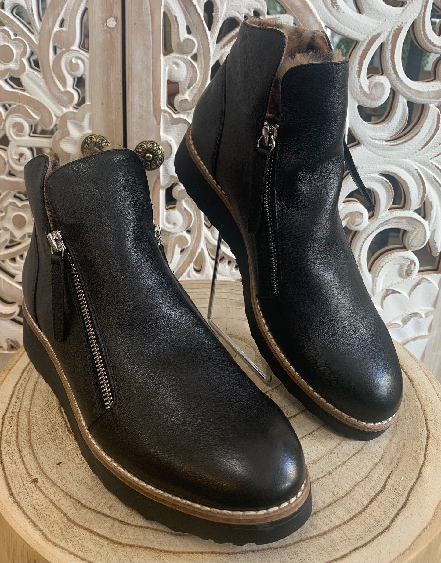 Top End Opal Black Leopard - Emelda's Shoes