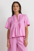 Percy Pleated Linen Pink