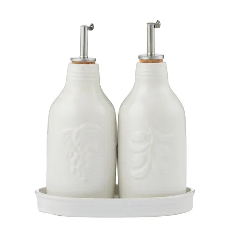 Olio bottles and tray white