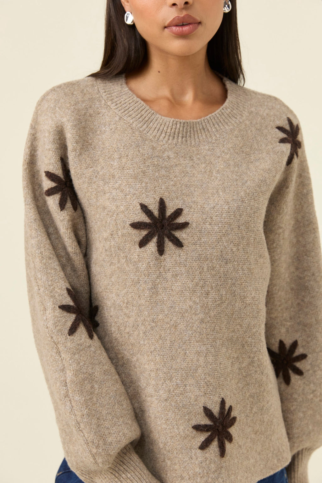 Miru Stitch Flower Knit Stone - Emelda's Shoes