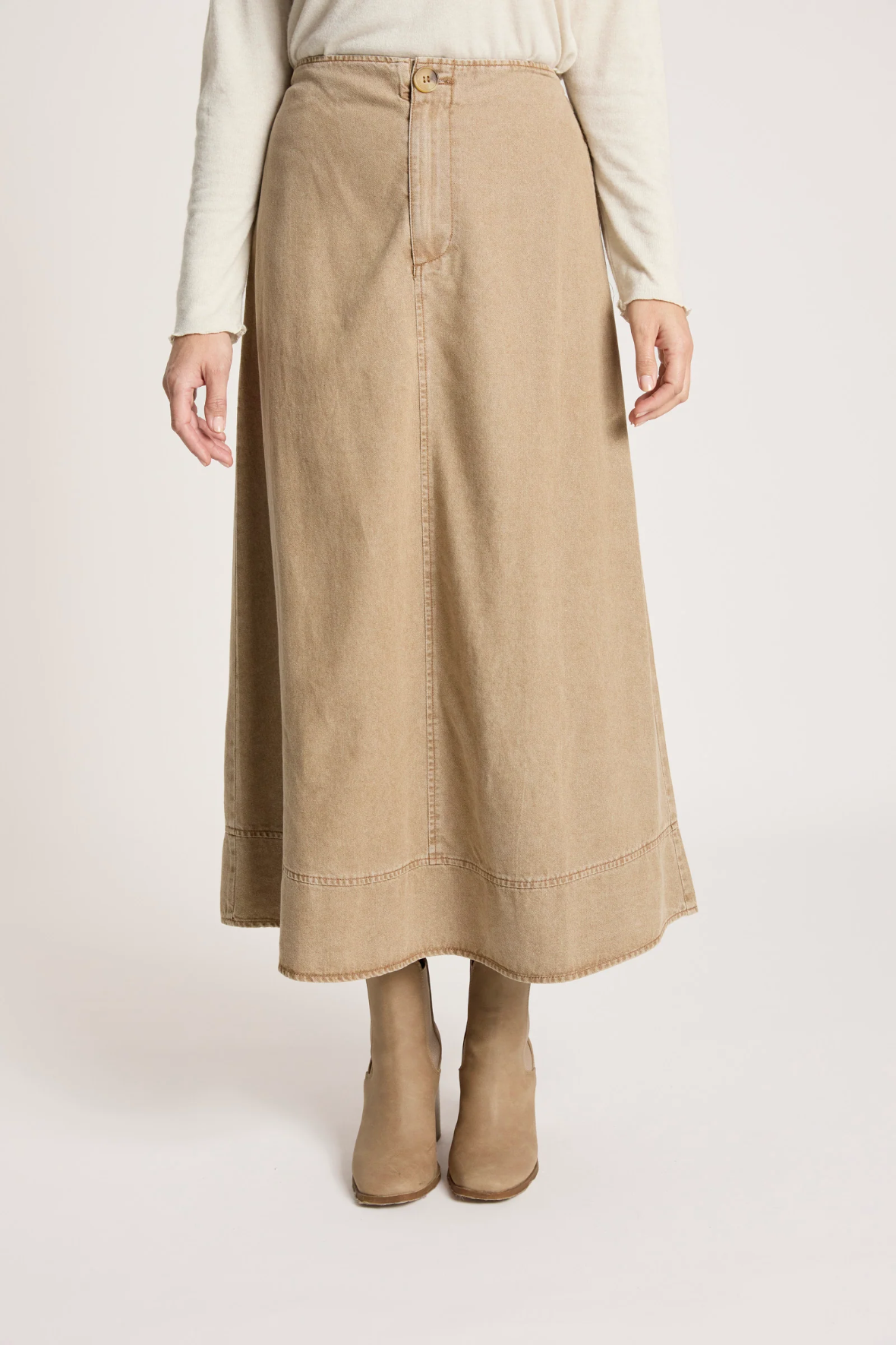 Bodhi Denim Skirt Fawn - Emelda's Shoes