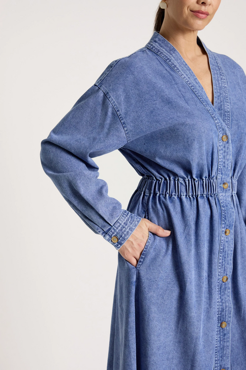 Bodhi Denim Dress Blue - Emelda's Shoes