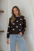 Polka Dot Knit Choc
