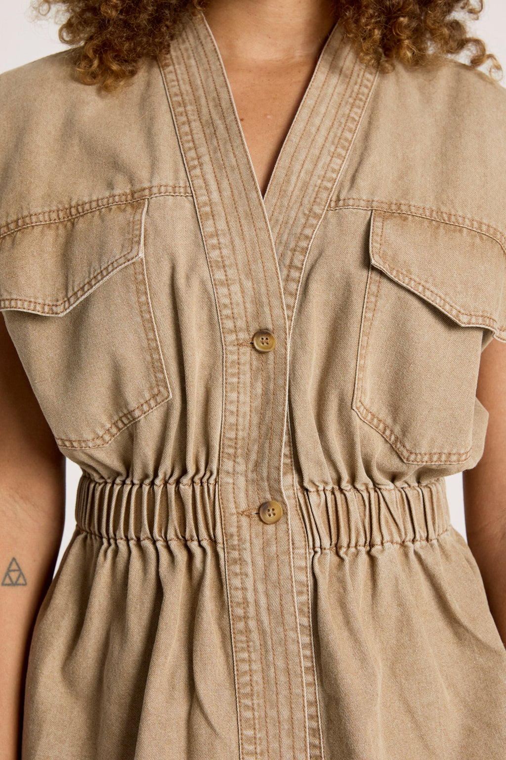 Bodhi Denim Vest Fawn - Emelda's Shoes
