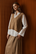 Liora Knit Vest Mocha - Emelda's Shoes