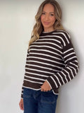 Lyla Stripe Knit Brown - Emelda's Shoes