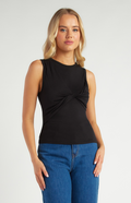 Black Front Twist Top
