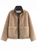 Zip front Fur Funnel Jacket