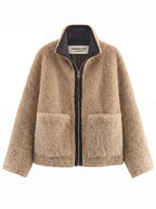 Zip front Fur Funnel Jacket