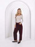 Toni Barrel Jean Burgundy Corduroy - Emelda's Shoes