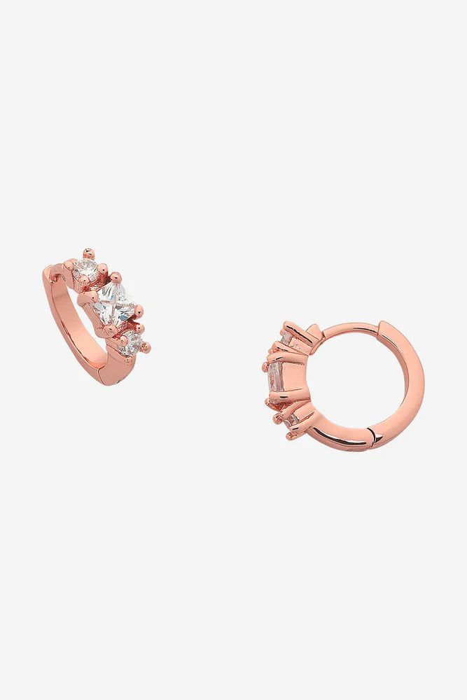 Zadie rose gold clear huggie - Emelda's Shoes