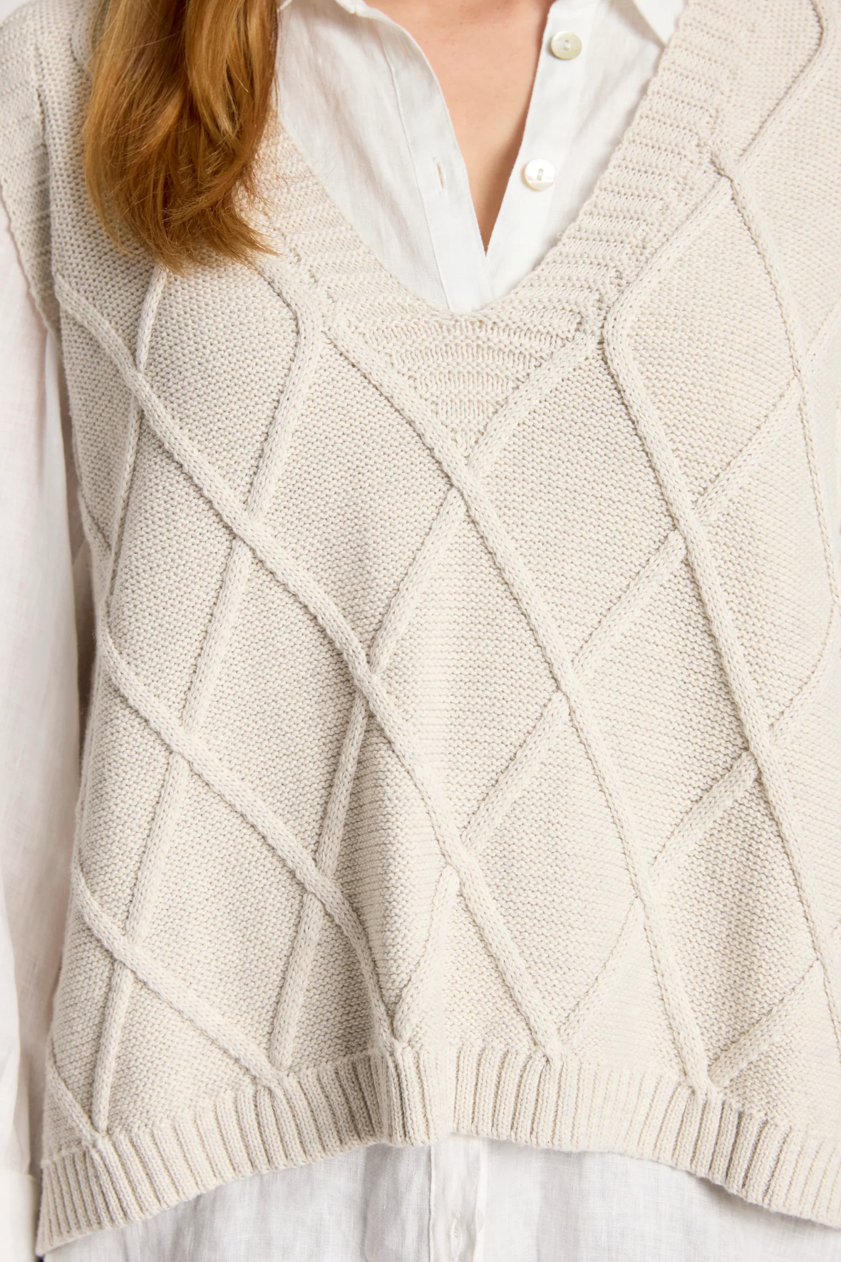 Liora Knit Vest Bisque - Emelda's Shoes