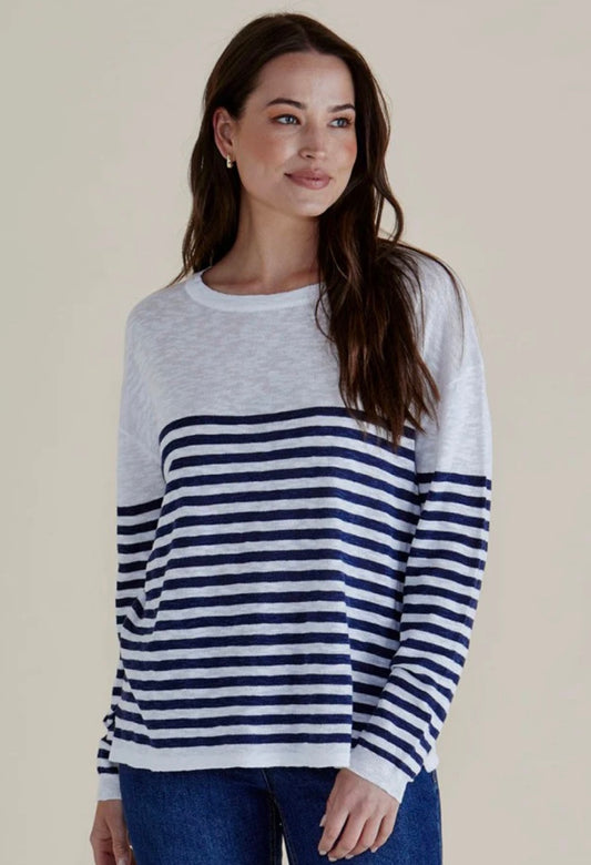 Natasha stripe top navy