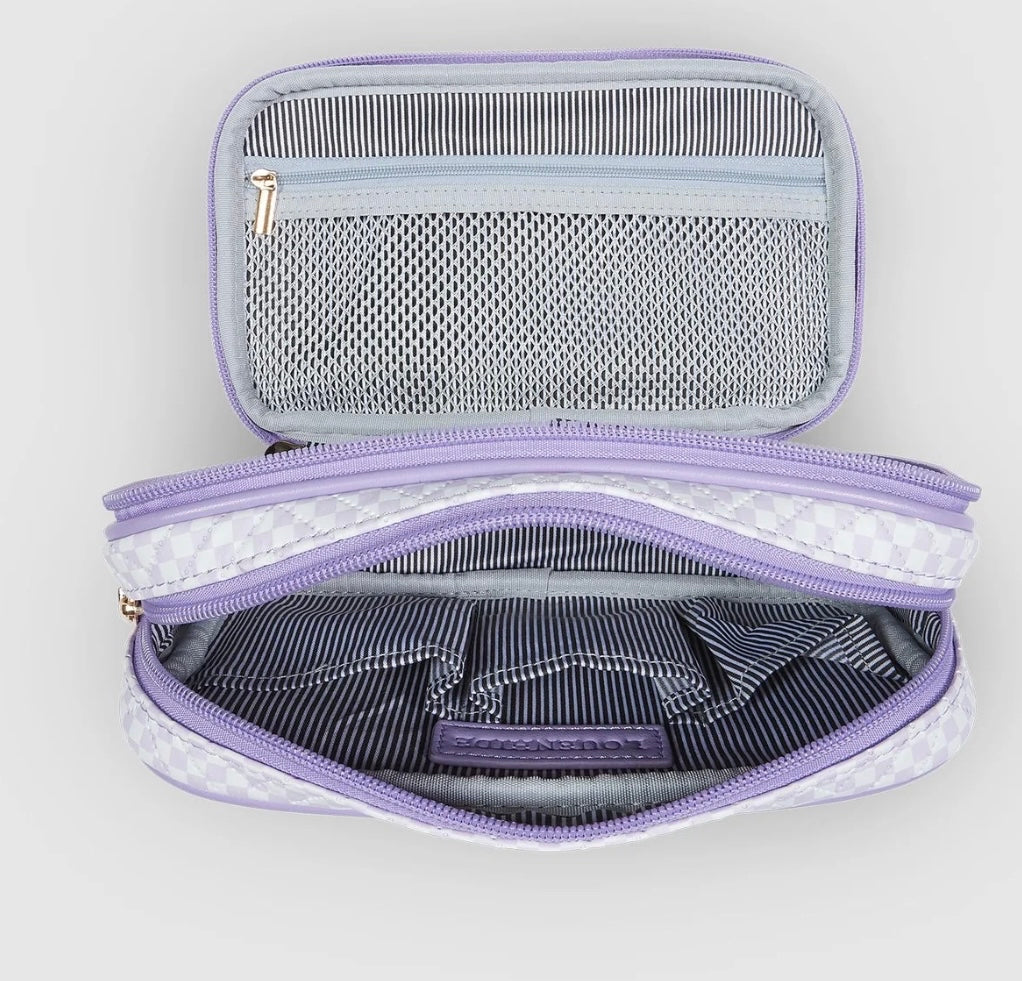 Maggie Rosie Chevron Cosmetic Bag Set Lilac