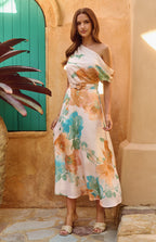 Tangerine Floral Dress