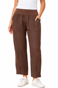 Linen Pull on Chocolate