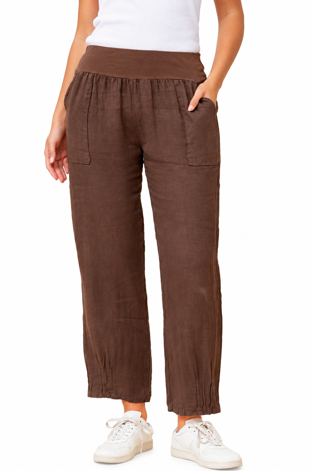 Linen Pull on Chocolate
