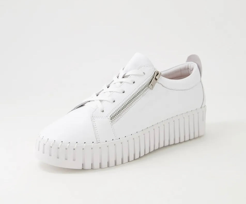 Bump White Leather - Emelda's Shoes