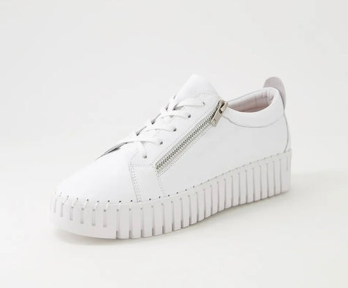 Bump White Leather - Emelda's Shoes