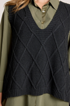 Liora Knit Vest Charcoal - Emelda's Shoes