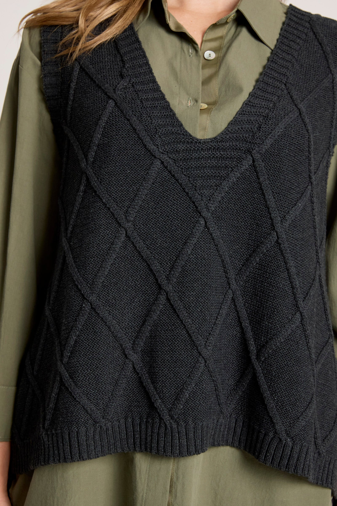 Liora Knit Vest Charcoal - Emelda's Shoes