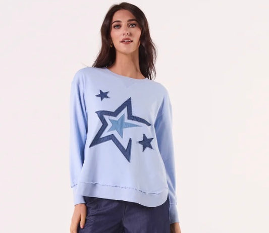 Pale blue star jumper