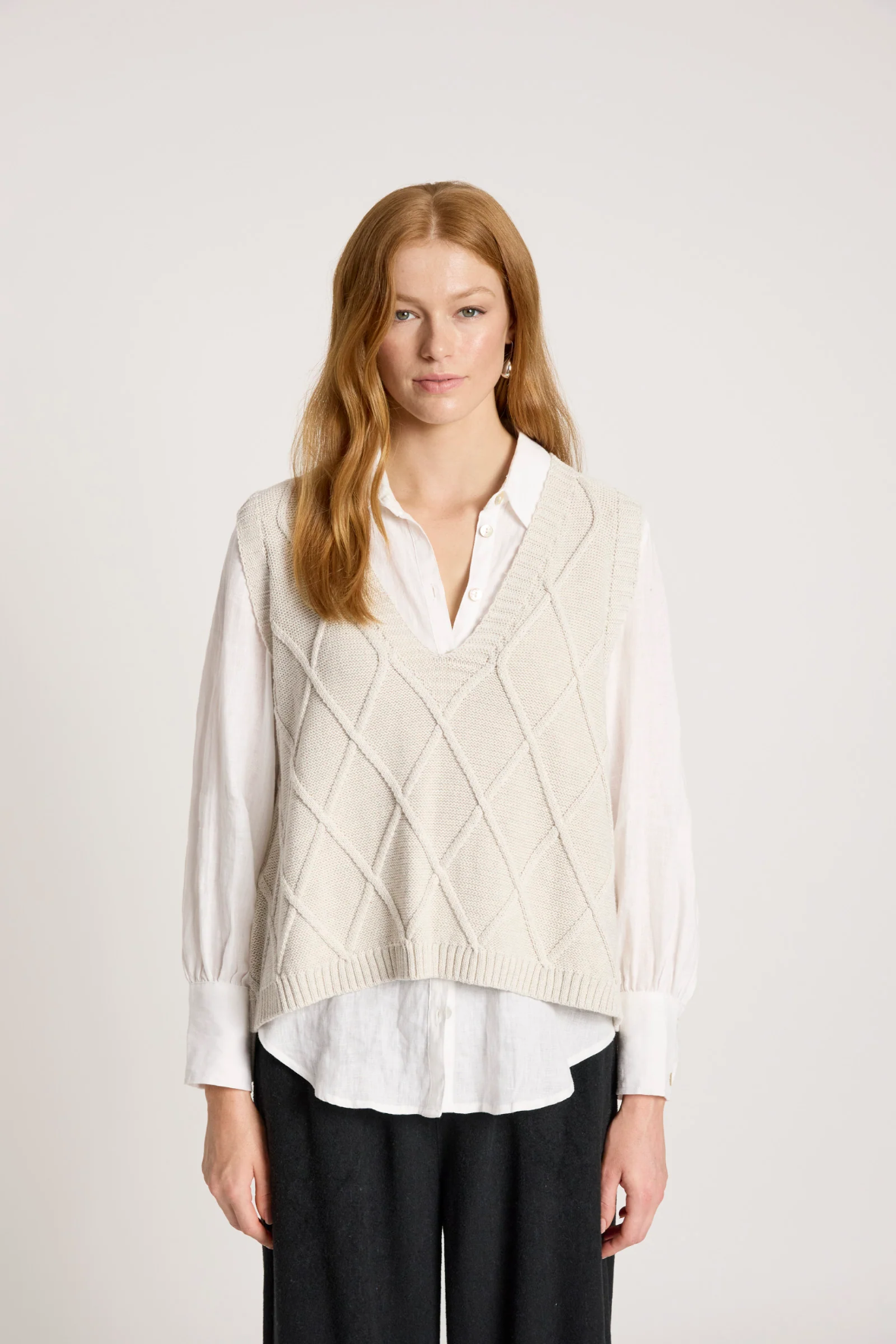 Liora Knit Vest Bisque - Emelda's Shoes
