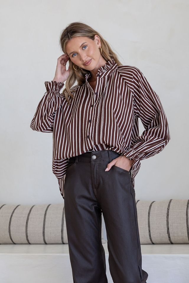 Sorrento Shirt Brown - Emelda's Shoes