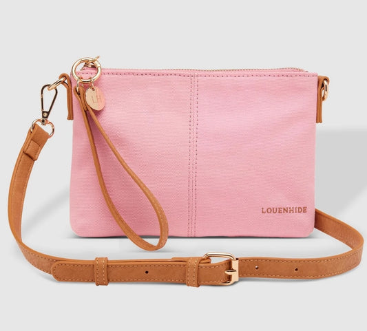 Baby Sophie Crossbody Bag - Pink Canvas/Camel