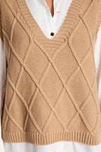 Liora Knit Vest Mocha - Emelda's Shoes