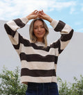 Layla Stripe Knit Brown - Emelda's Shoes
