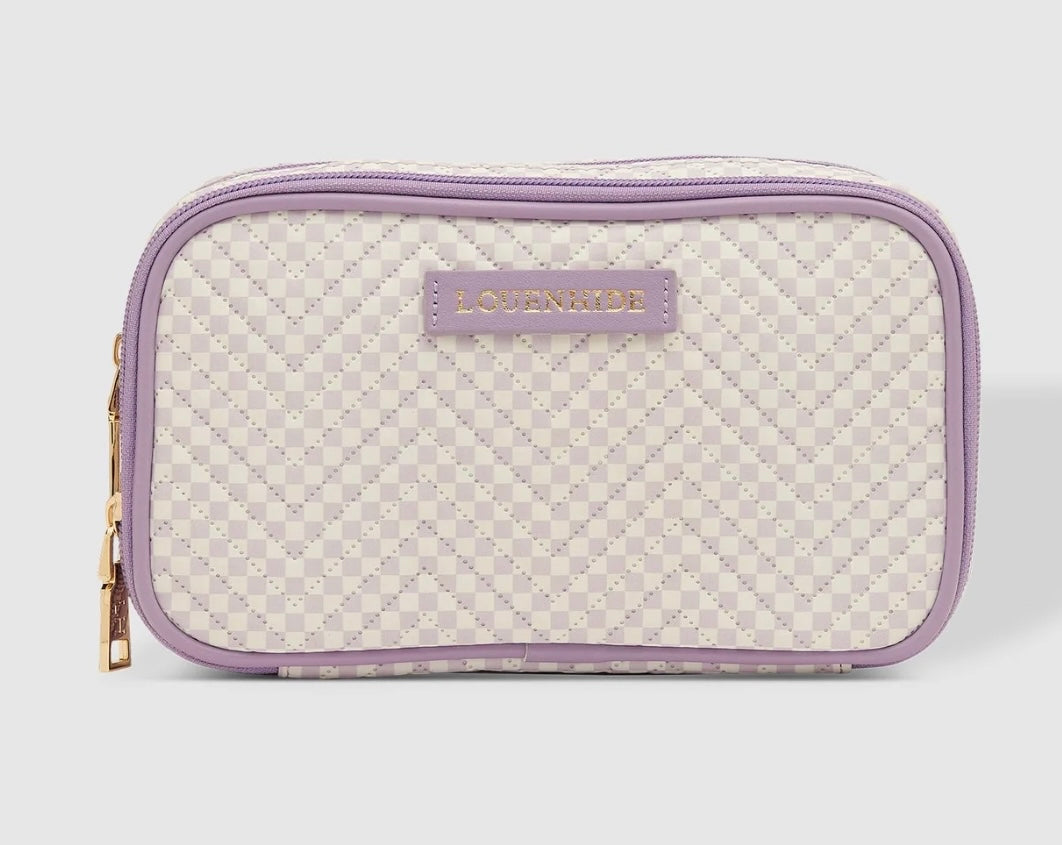 Maggie Rosie Chevron Cosmetic Bag Set Lilac