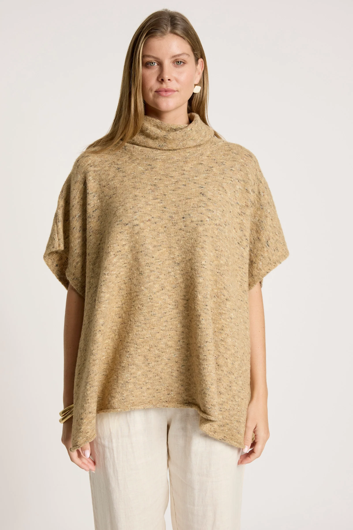 Zarda Knit Poncho Mocha - Emelda's Shoes