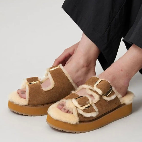 Cabello Chestnut Slide - Emelda's Shoes