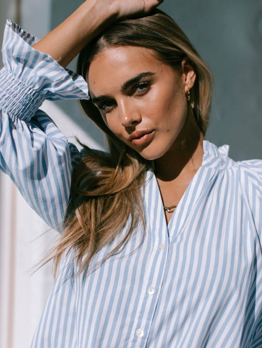 Stripe shirt pale blue