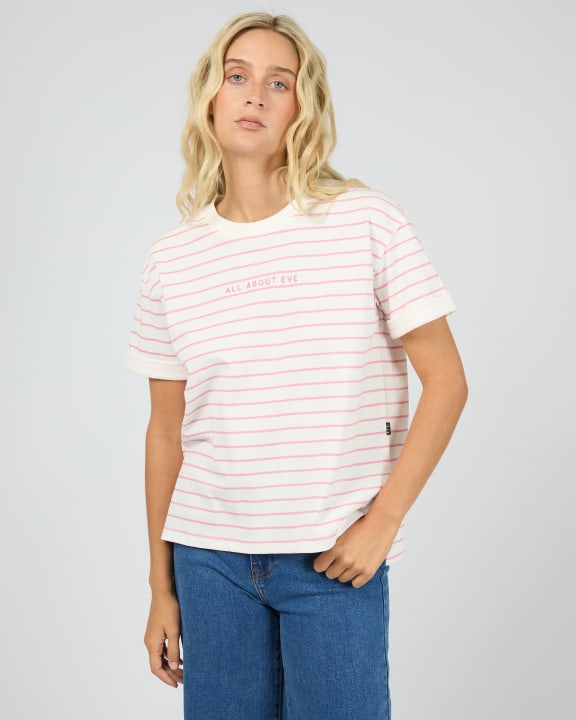 Washed tee orchid stripe