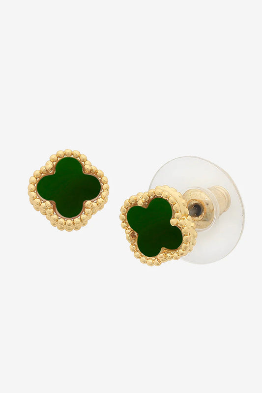 Reign gold jade earring