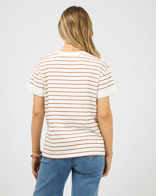AAE tee cinnamon stripe